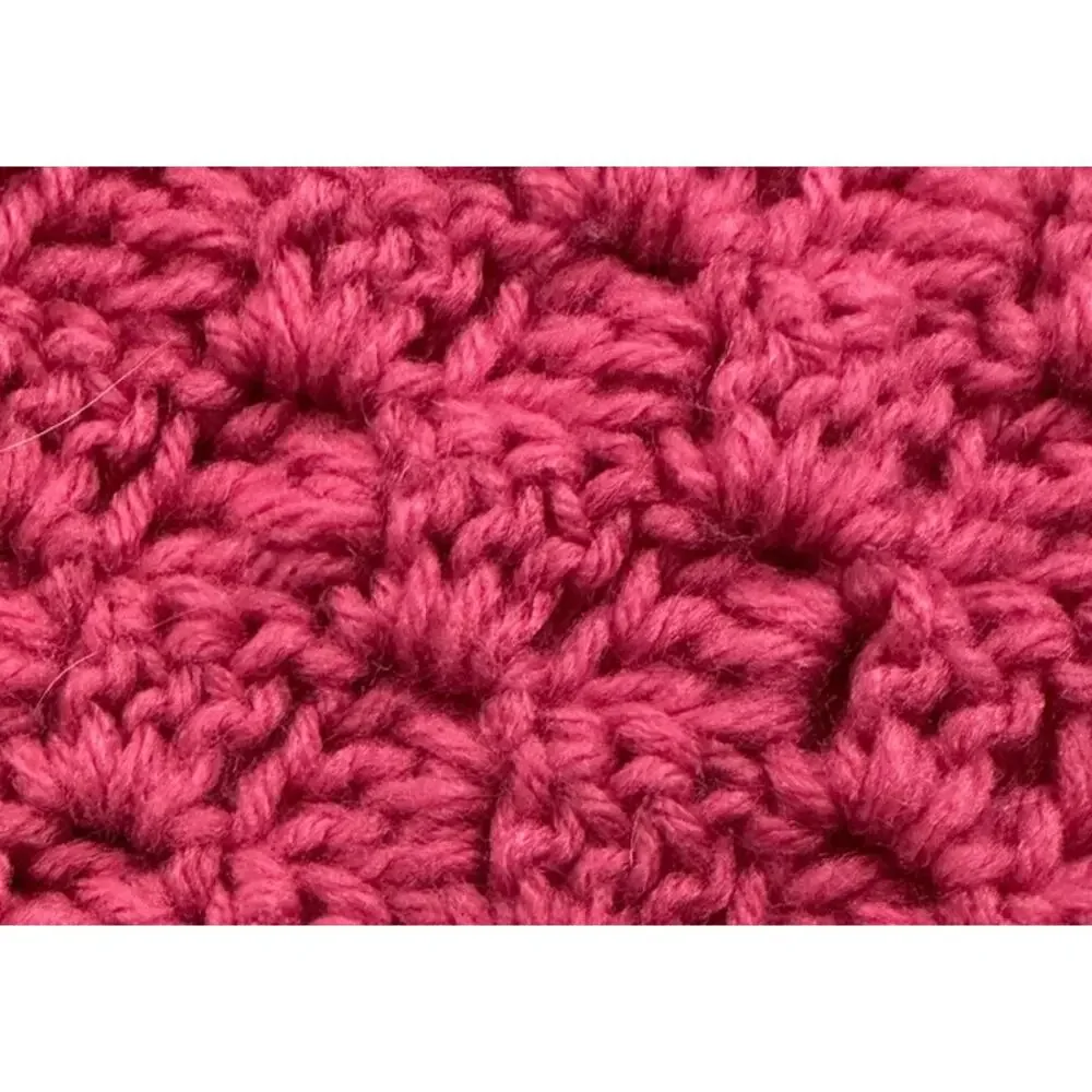 Handmade Crochet Pink with Pale Yellow Acrylic Yarn Afghan Blanket 48